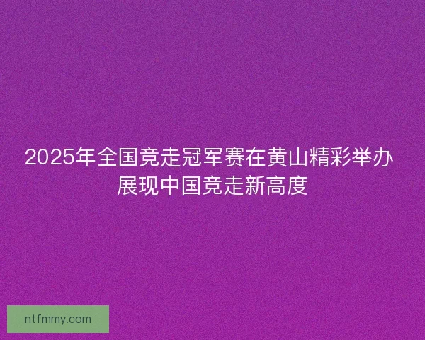2025年全国竞走冠军赛在黄山精彩举办 展现中国竞走新高度 2025年全国竞走冠军赛在黄山精彩举办 展现中国竞走新高度